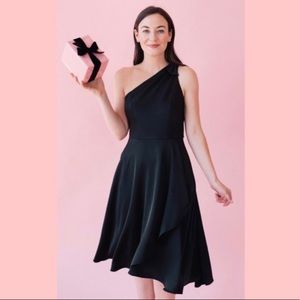 Gal Meets Glam Yvonne Crepe One-Shoulder Dress 0